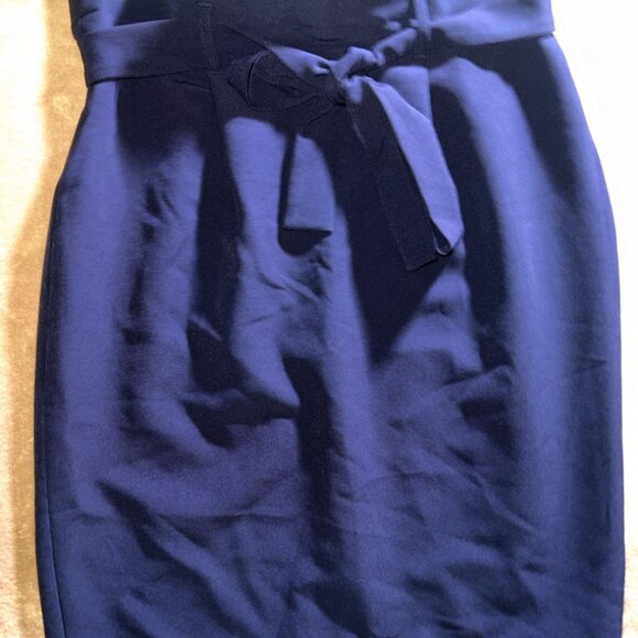 Liz Claiborne Career Women 4 Navy Belted Lady Liberty Pencil‎ Office Skirt (T) - Picture 2 of 7